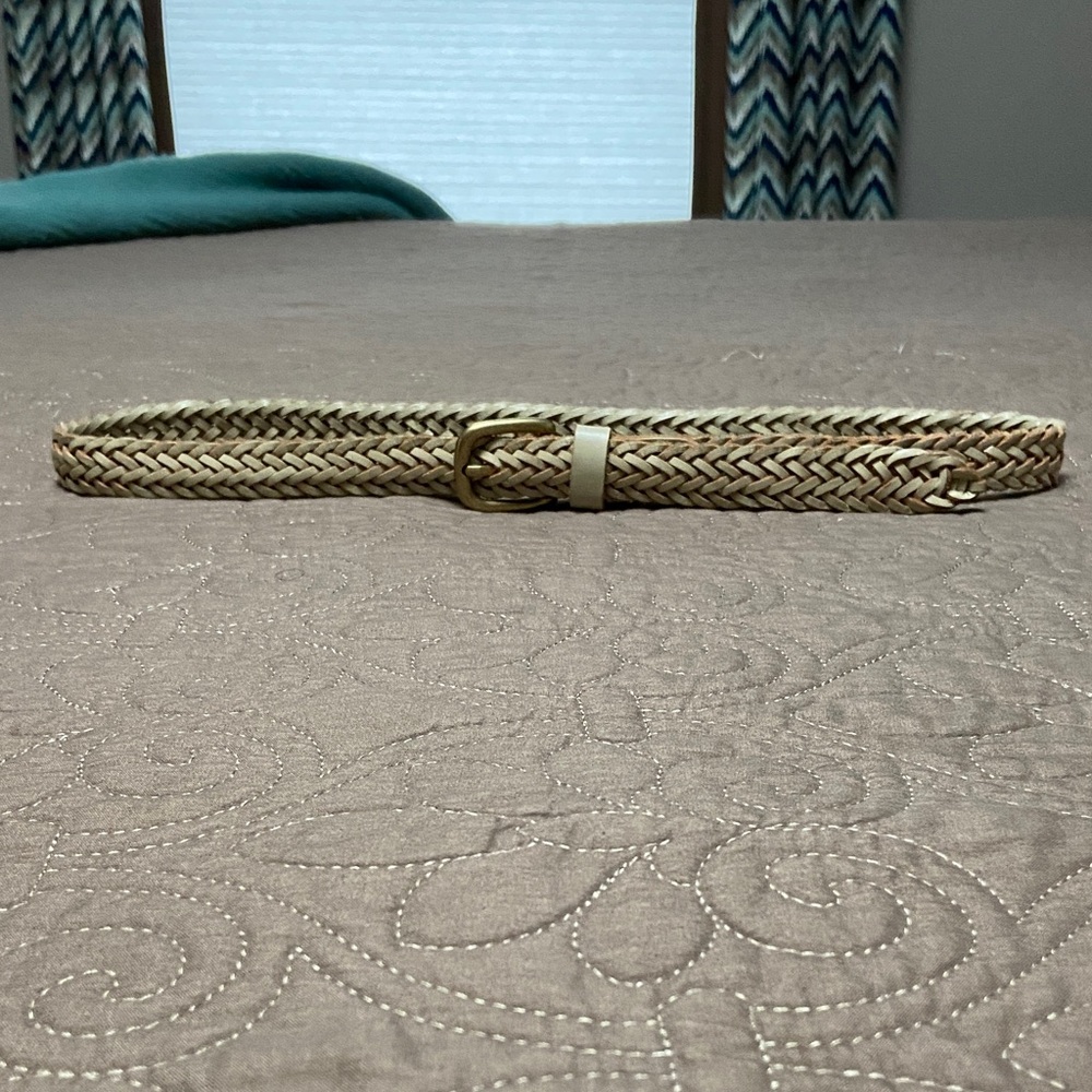Banana Republic Braided Belt in Cream and Tan